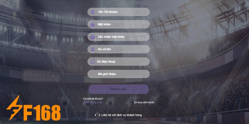 Điền thông tin là bước quan trọng nhất khi đăng ký F168